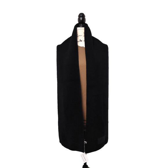 Coach Chunky Patch Long Wool Knit Scarf Black Fall Winter NWT - Picture 6 of 16